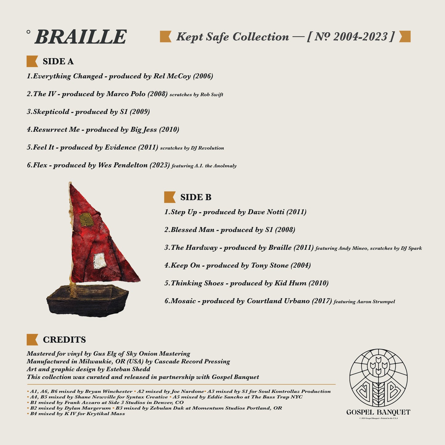 Braille "Kept Safe Collection" (Black Vinyl - 250 Copies)