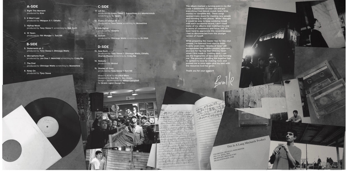 Braille "Shades of Grey" (x2 - gatefold - black vinyl)